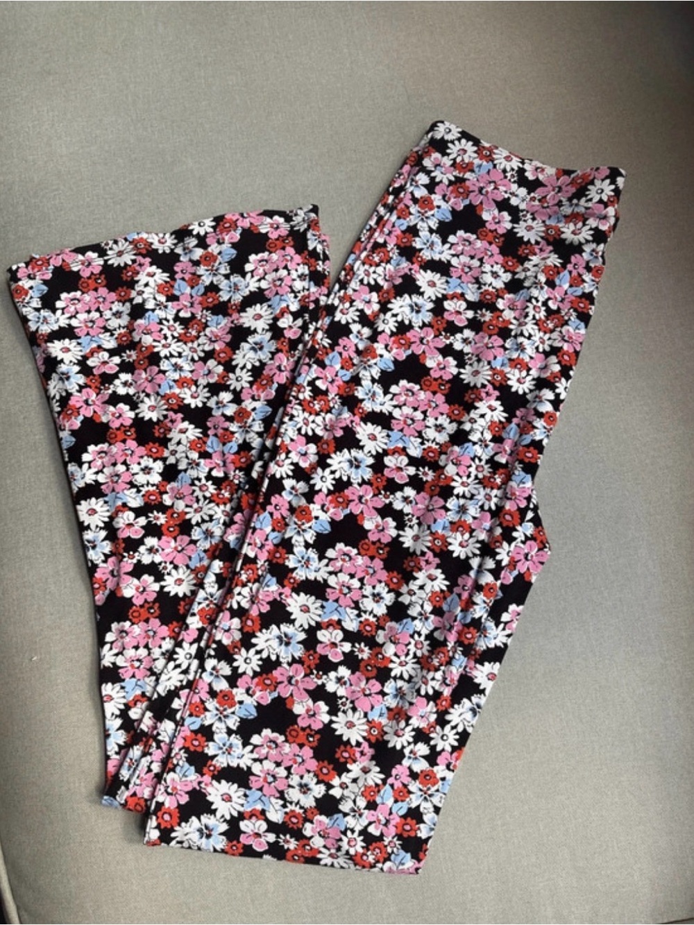 ASOS Floral Leggings - Black with Pink & White Flowers